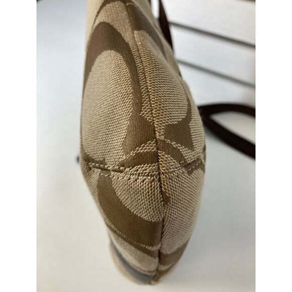 COACH F21905 MEDIUM TAN, BROWN SIGNAUTE CANVAS CROSSBODY BAG - Picture 11 of 16